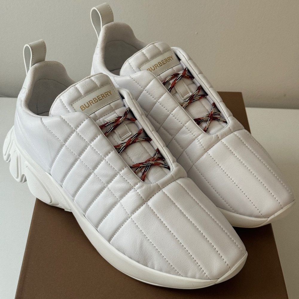 Size 45 - Burberry Quilted White Sneakers axburton